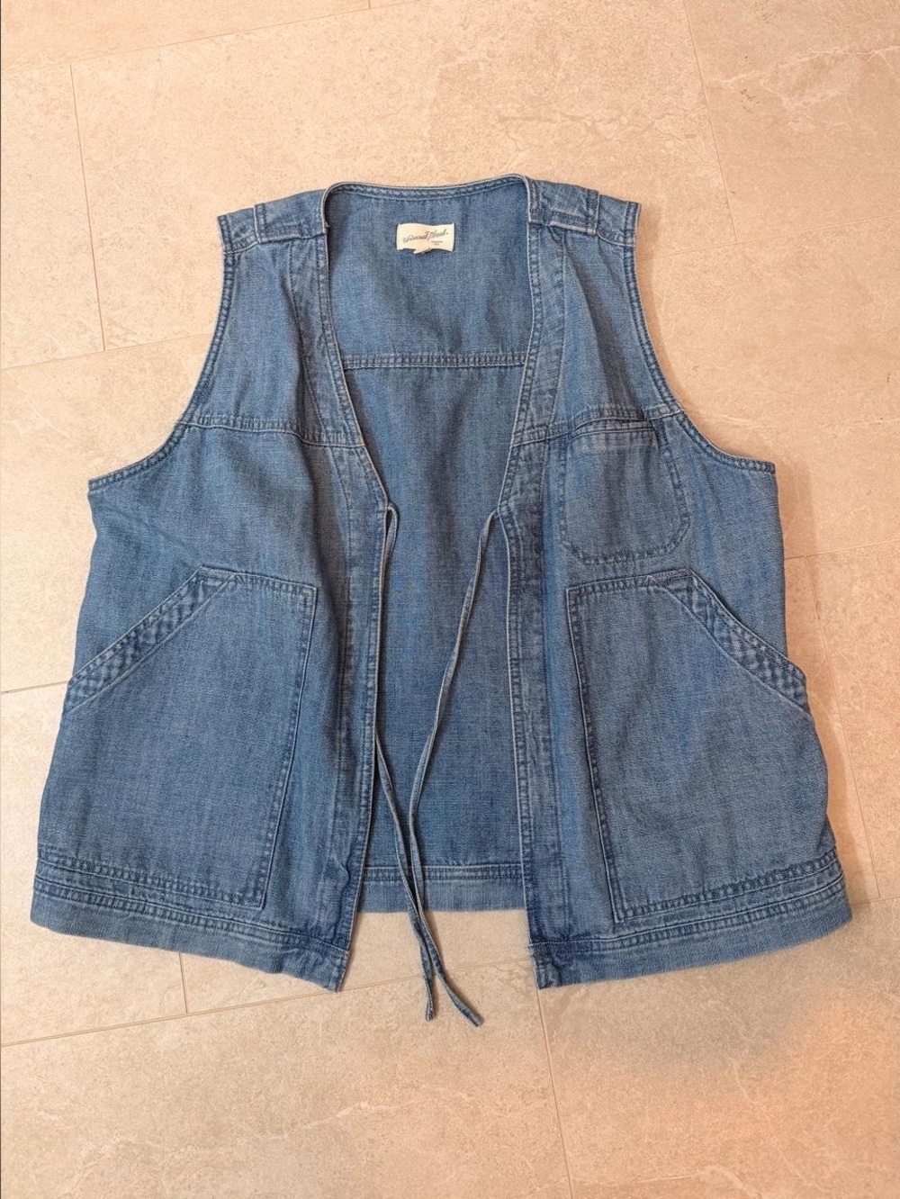 Universal Thread Denim Unisex Vest - Blue Jean Utility Style